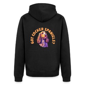 Cocker Spaniel Gifts - Unisex Premium Bio Zip Hoodie - Schwarz - Hinten - Nico (187cm)