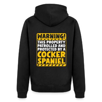 Cocker Spaniel Gifts - Unisex Premium Bio Zip Hoodie - Schwarz - Hinten - Nico (187cm)