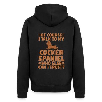 Cocker Spaniel Gifts - Unisex Premium Bio Zip Hoodie - Schwarz - Hinten - Nico (187cm)