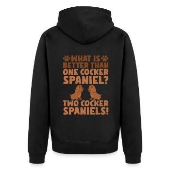 Cocker Spaniel Gifts - Unisex Premium Bio Zip Hoodie - Schwarz - Hinten - Nico (187cm)
