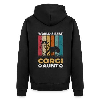 Cadeaux de corgi pour les amateurs de corgi - Veste à capuche bio Premium Unisexe - noir - Dos - Nico (187cm)