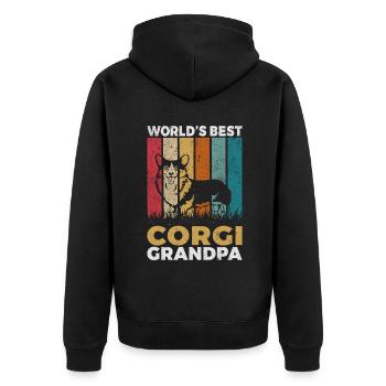Cadeaux de corgi pour les amateurs de corgi - Veste à capuche bio Premium Unisexe - noir - Dos - Nico (187cm)