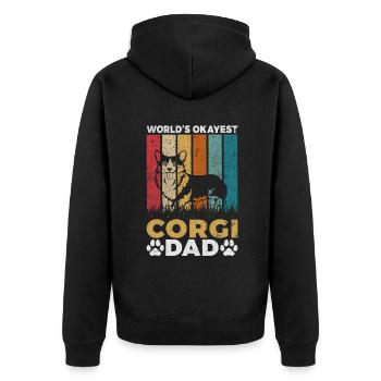 Cadeaux de corgi pour les amateurs de corgi - Veste à capuche bio Premium Unisexe - noir - Dos - Nico (187cm)