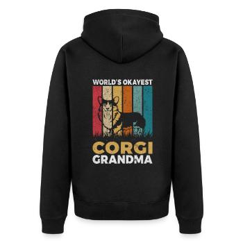Corgi Gifts for Corgi Lovers - Unisex Premium Organic Zip Hoodie - black - Back - Nico (187cm)