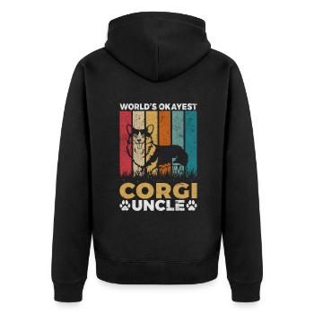 Cadeaux de corgi pour les amateurs de corgi - Veste à capuche bio Premium Unisexe - noir - Dos - Nico (187cm)