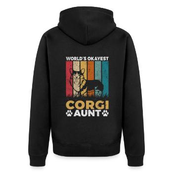 Corgi Gifts for Corgi Lovers - Unisex Premium Organic Zip Hoodie - black - Back - Nico (187cm)