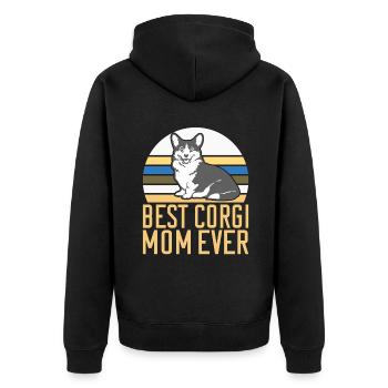 Cadeaux de corgi pour les amateurs de corgi - Veste à capuche bio Premium Unisexe - noir - Dos - Nico (187cm)