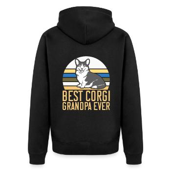 Corgi Gifts for Corgi Lovers - Unisex Premium Organic Zip Hoodie - black - Back - Nico (187cm)