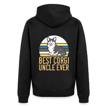 Cadeaux de corgi pour les amateurs de corgi - Veste à capuche bio Premium Unisexe - noir - Dos - Nico (187cm)