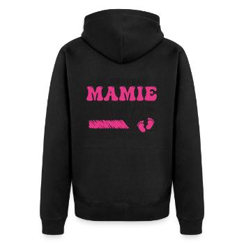 Grossesse Grand Mère Encore Mamie 2025 - Veste à capuche bio Premium Unisexe - noir - Dos - Nico (187cm)