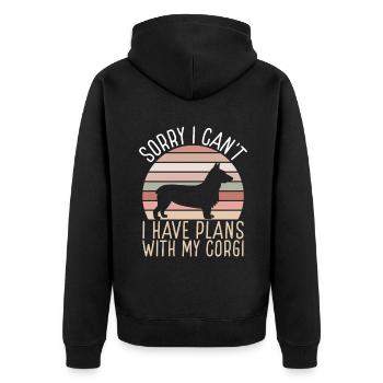 Cadeaux de corgi pour les amateurs de corgi - Veste à capuche bio Premium Unisexe - noir - Dos - Nico (187cm)