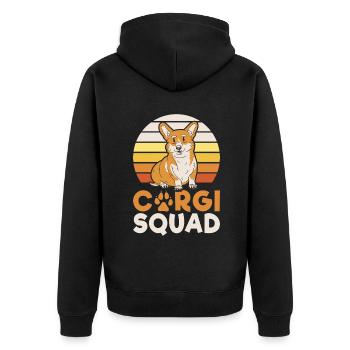 Cadeaux de corgi pour les amateurs de corgi - Veste à capuche bio Premium Unisexe - noir - Dos - Nico (187cm)