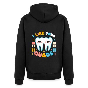 I Like Your Quads 13 - Unisex Premium Bio Zip Hoodie - Schwarz - Hinten - Nico (187cm)