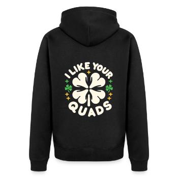 I Like Your Quads 14 - Unisex Premium Bio Zip Hoodie - Schwarz - Hinten - Nico (187cm)