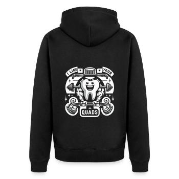 I Like Your Quads 16 - Unisex Premium Bio Zip Hoodie - Schwarz - Hinten - Nico (187cm)