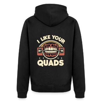 I Like Your Quads 15 - Unisex Premium Bio Zip Hoodie - Schwarz - Hinten - Nico (187cm)