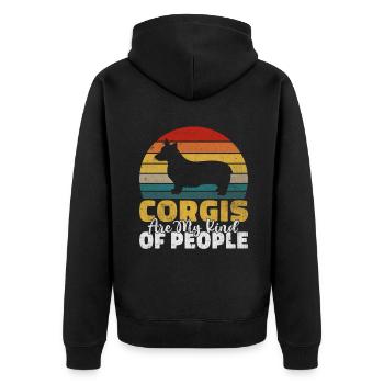 Cadeaux de corgi pour les amateurs de corgi - Veste à capuche bio Premium Unisexe - noir - Dos - Nico (187cm)