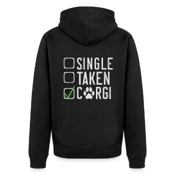 Corgi Gifts for Corgi Lovers - Unisex Premium Organic Zip Hoodie - black - Back - Nico (187cm)