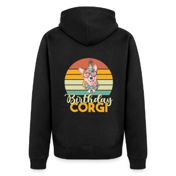 Cadeaux de corgi pour les amateurs de corgi - Veste à capuche bio Premium Unisexe - noir - Dos - Nico (187cm)
