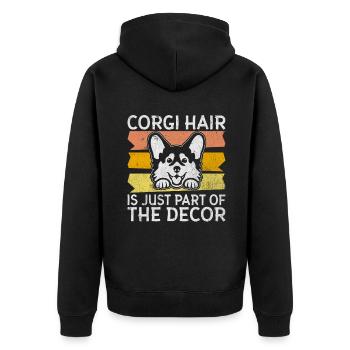 Corgi Gifts for Corgi Lovers - Unisex Premium Organic Zip Hoodie - black - Back - Nico (187cm)