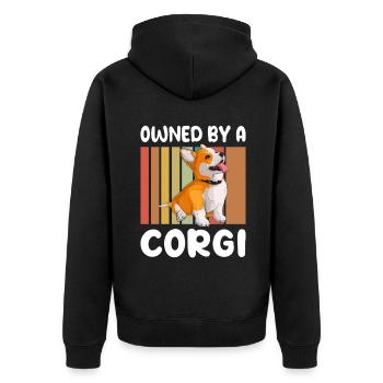 Cadeaux de corgi pour les amateurs de corgi - Veste à capuche bio Premium Unisexe - noir - Dos - Nico (187cm)