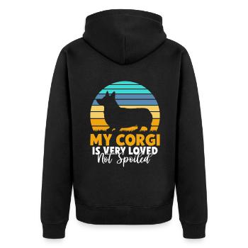 Corgi Gifts for Corgi Lovers - Unisex Premium Organic Zip Hoodie - black - Back - Nico (187cm)