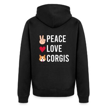 Cadeaux de corgi pour les amateurs de corgi - Veste à capuche bio Premium Unisexe - noir - Dos - Nico (187cm)