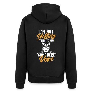 Corgi Gifts for Corgi Lovers - Unisex Premium Organic Zip Hoodie - black - Back - Nico (187cm)