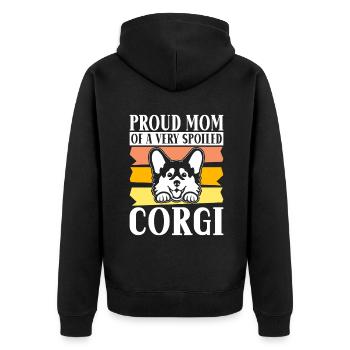 Corgi Gifts for Corgi Lovers - Unisex Premium Organic Zip Hoodie - black - Back - Nico (187cm)