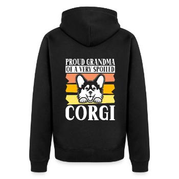 Corgi Gifts for Corgi Lovers - Unisex Premium Organic Zip Hoodie - black - Back - Nico (187cm)