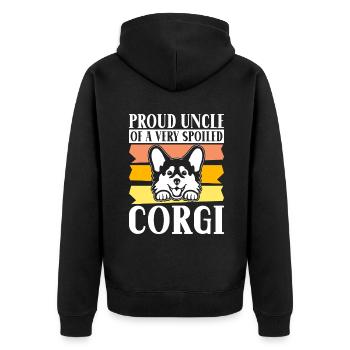 Corgi Gifts for Corgi Lovers - Unisex Premium Organic Zip Hoodie - black - Back - Nico (187cm)