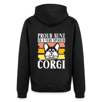 Cadeaux de corgi pour les amateurs de corgi - Veste à capuche bio Premium Unisexe - noir - Dos - Nico (187cm)