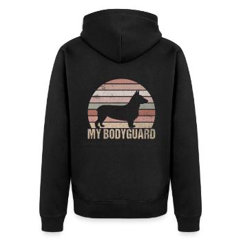 Corgi Gifts for Corgi Lovers - Unisex Premium Organic Zip Hoodie - black - Back - Nico (187cm)