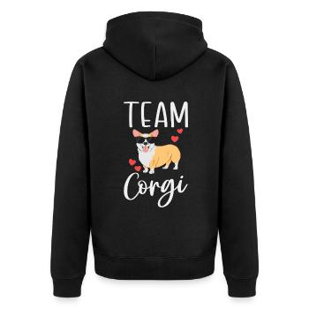 Cadeaux de corgi pour les amateurs de corgi - Veste à capuche bio Premium Unisexe - noir - Dos - Nico (187cm)