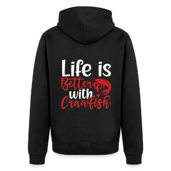 Crawfish Gifts - Unisex Premium Bio Zip Hoodie - Schwarz - Hinten - Nico (187cm)