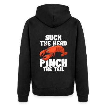 Crawfish Gifts - Unisex Premium Bio Zip Hoodie - Schwarz - Hinten - Nico (187cm)