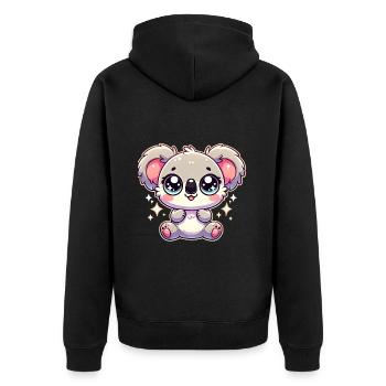 Super Cute Kawaii Baby Koala - Unisex Premium Bio Zip Hoodie - Schwarz - Hinten - Nico (187cm)