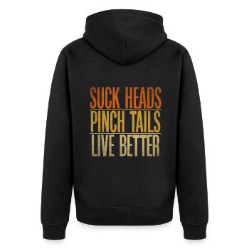 Crawfish Gifts - Unisex Premium Bio Zip Hoodie - Schwarz - Hinten - Nico (187cm)