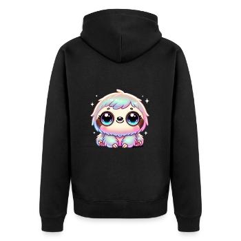 Super Cute Kawaii Baby Sloth - Unisex Premium Bio Zip Hoodie - Schwarz - Hinten - Nico (187cm)