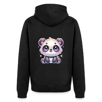 Super Cute Kawaii Baby Panda - Unisex Premium Bio Zip Hoodie - Schwarz - Hinten - Nico (187cm)