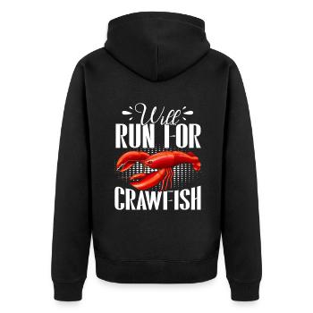 Crawfish Gifts - Unisex Premium Bio Zip Hoodie - Schwarz - Hinten - Nico (187cm)