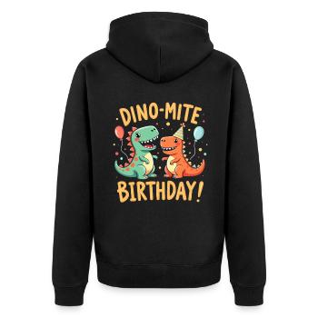 Dinosaur Party Decorations - Unisex Premium Bio Zip Hoodie - Schwarz - Hinten - Nico (187cm)