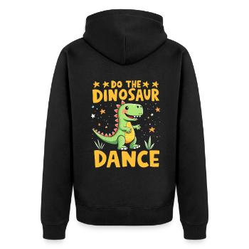 Dinosaur Party Decorations - Unisex Premium Organic Zip Hoodie - black - Back - Nico (187cm)