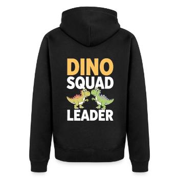 Dinosaur Party Decorations - Unisex Premium Organic Zip Hoodie - black - Back - Nico (187cm)