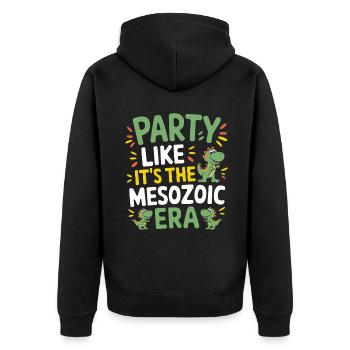 Dinosaur Party Decorations - Unisex Premium Organic Zip Hoodie - black - Back - Nico (187cm)