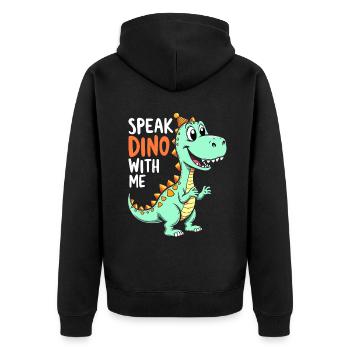 Dinosaur Party Decorations - Unisex Premium Bio Zip Hoodie - Schwarz - Hinten - Nico (187cm)