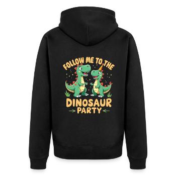 Décorations de fête de dinosaures - Veste à capuche bio Premium Unisexe - noir - Dos - Nico (187cm)
