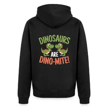Dinosaur Party Decorations - Unisex Premium Organic Zip Hoodie - black - Back - Nico (187cm)
