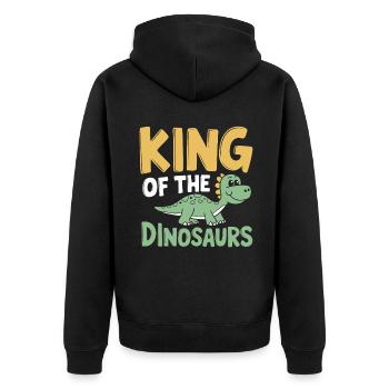 Dinosaur Party Decorations - Unisex Premium Bio Zip Hoodie - Schwarz - Hinten - Nico (187cm)