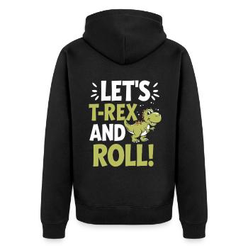 Dinosaur Party Decorations - Unisex Premium Organic Zip Hoodie - black - Back - Nico (187cm)